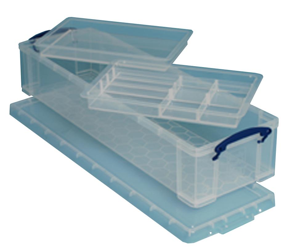 22 Litre Really Useful Clear Stackable Storage Box with inserts