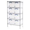 Chrome Wire Shelving (915 x 455) 8 x 35 litre Really Useful Boxes 